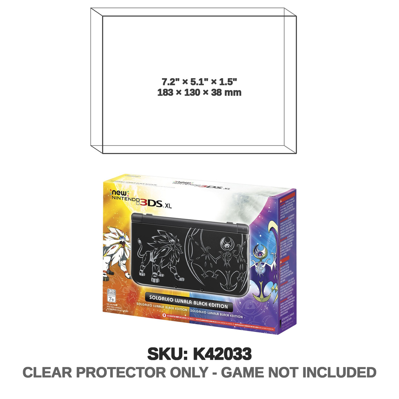 Pokemon Solgaleo Lunala 3DS XL Black Edition Console
