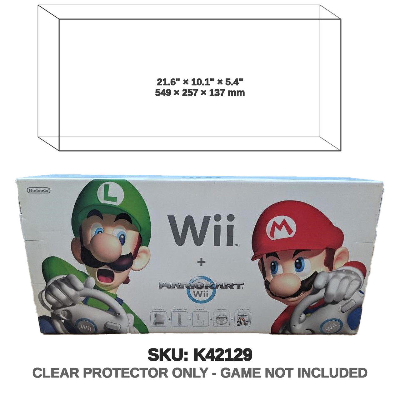 Mario Kart Wii + Wii Wheel White Console Bundle