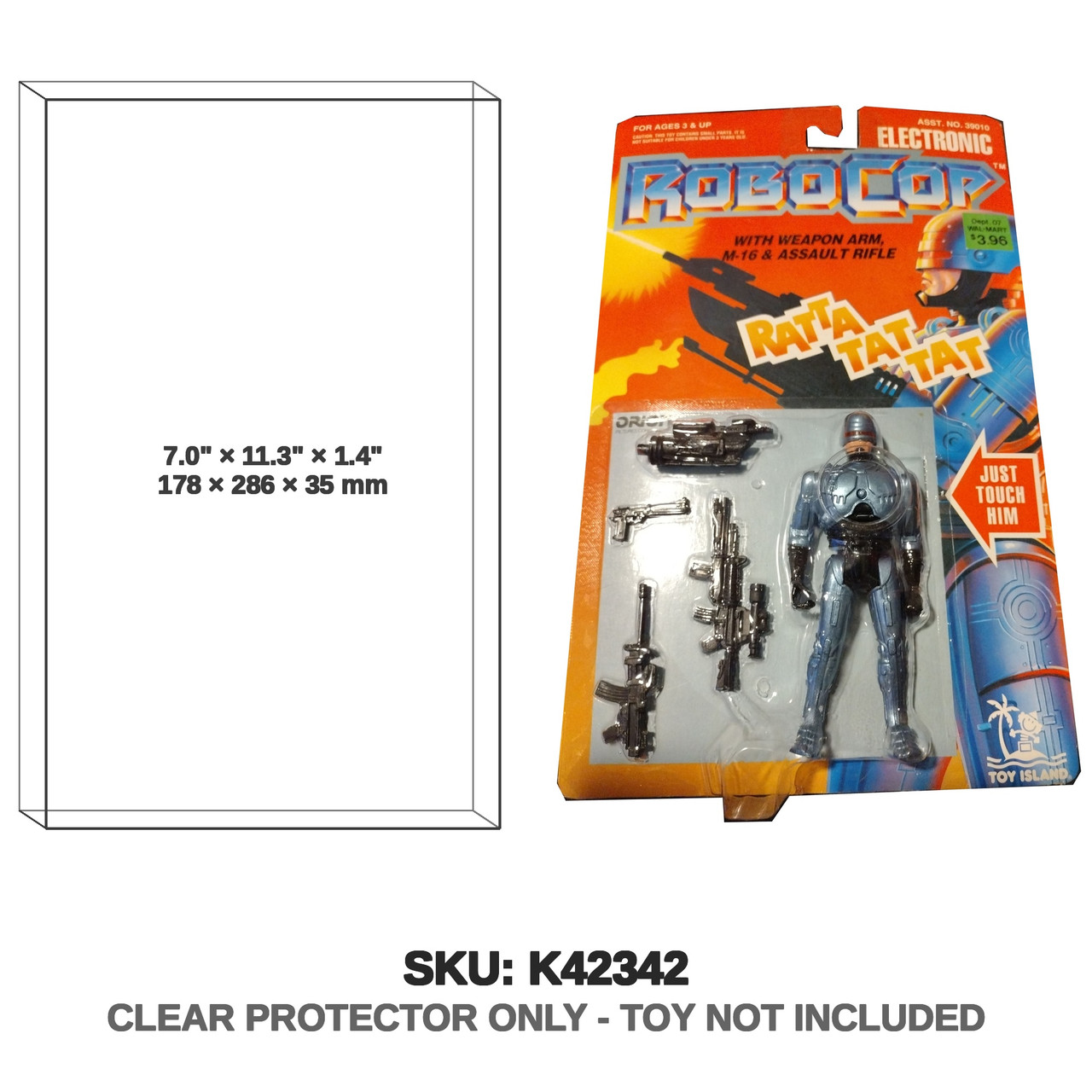 Toy Island RoboCop With Weapon Arm M-16 & Assault Rifle