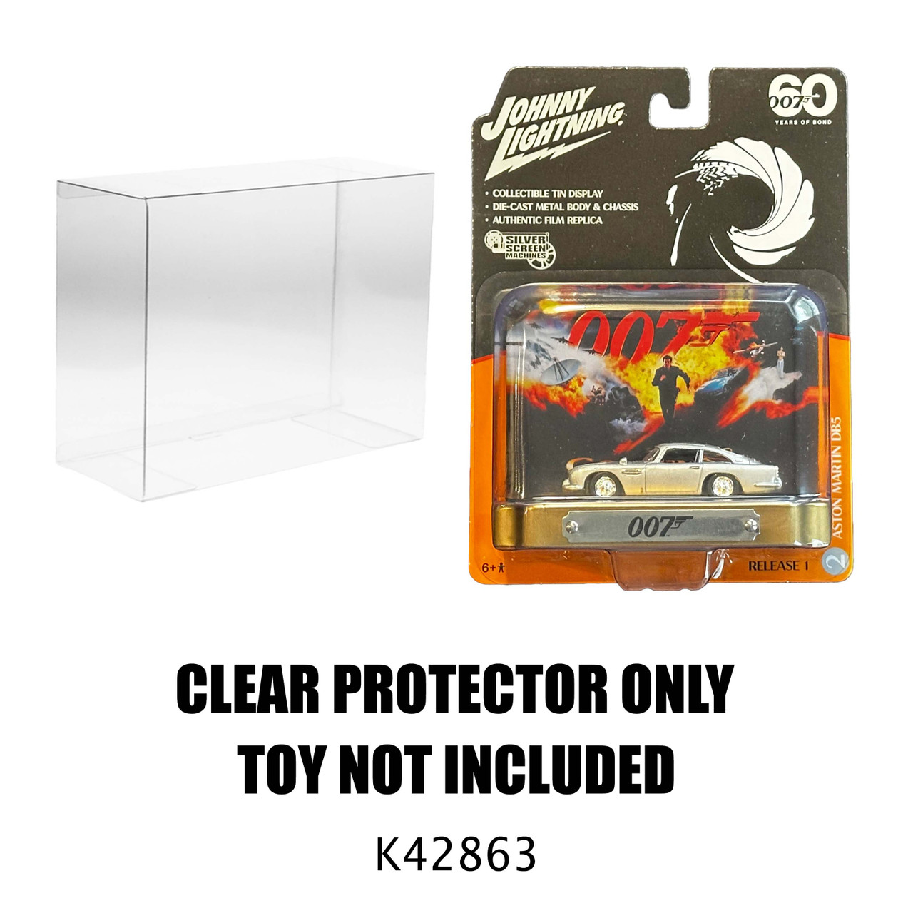 Protector For Johnny Lightning Golden Eye Aston Martin DB5 w/Tin 1:64 Scale Diecast