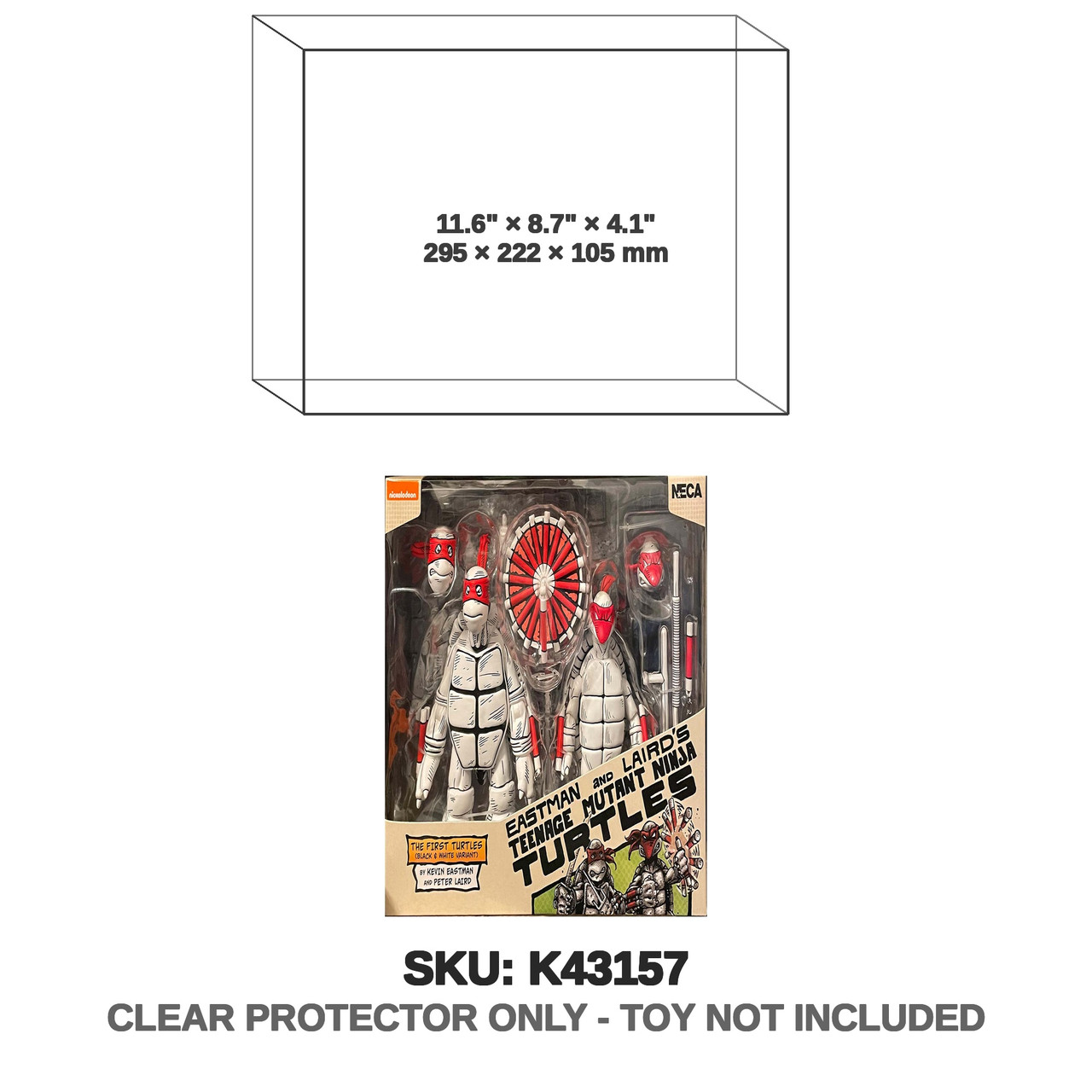 Neca Original Sketch Turtles The First Turtles Black & White Variant