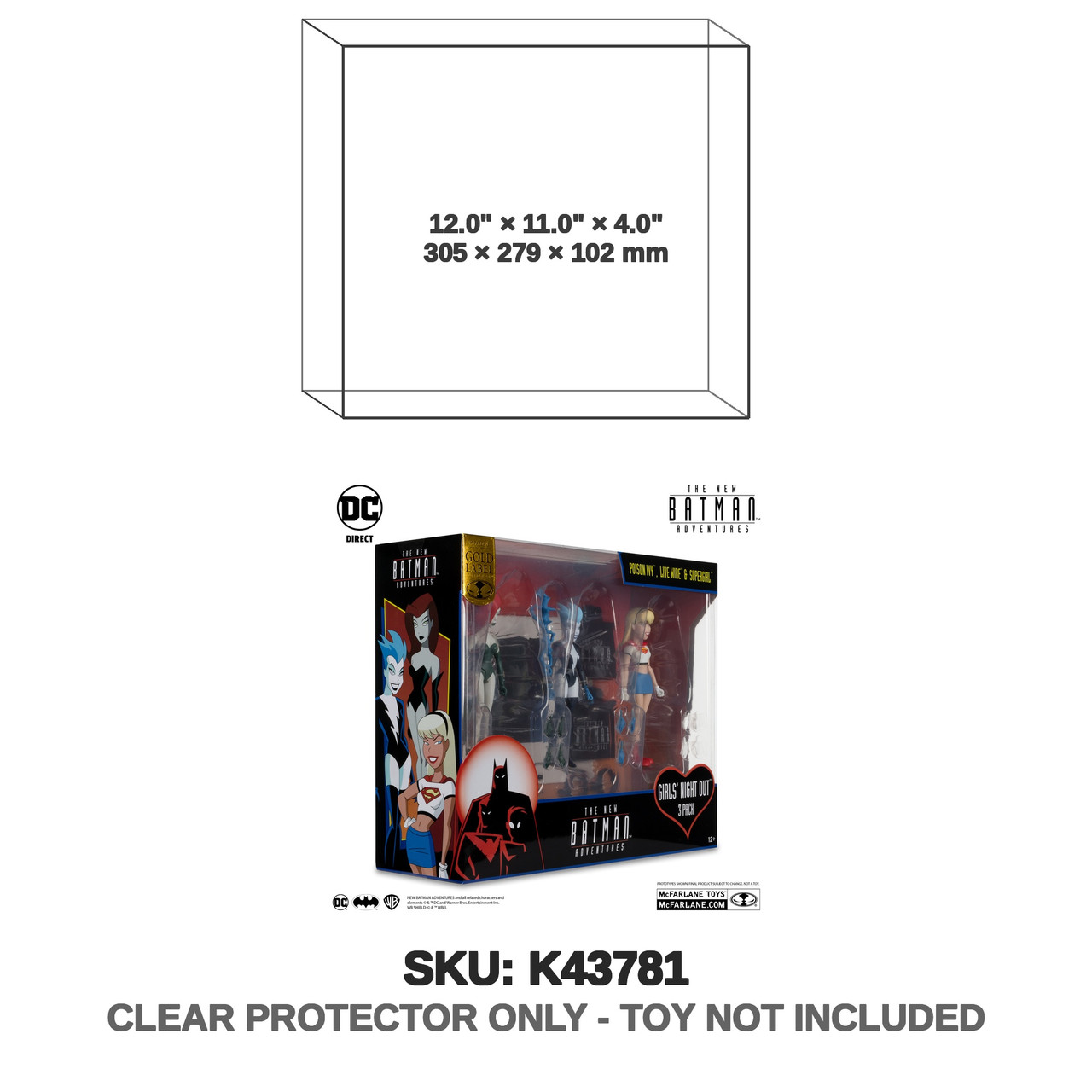 McFarlane Toys - The New Batman Adventures Poison Ivy Live Wire Supergirl (Girls' Night Out) 3pk Gold Label