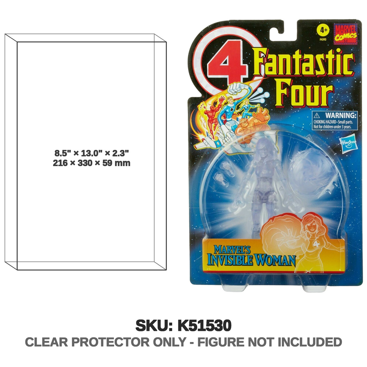 Invisible Woman Marvel Legends Retro Fantastic Four 2021 Clear Figure