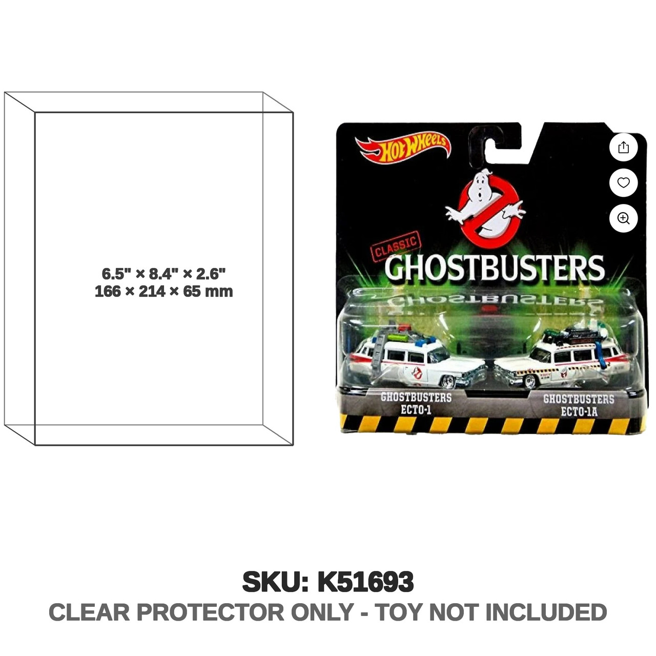 Mattel Hot Wheels Ghostbusters Ecto-1 & Ecto-1A 2 Pack