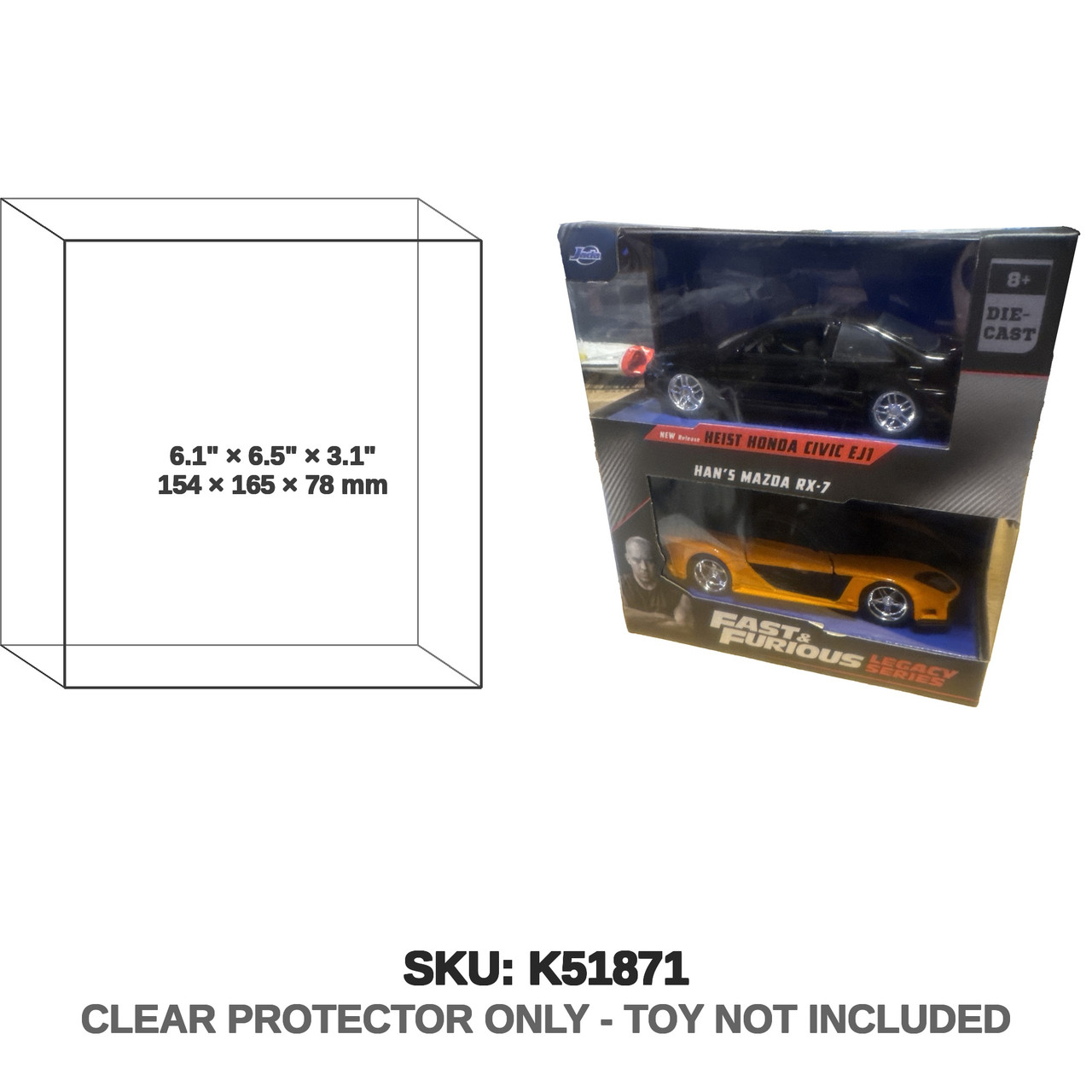 Heist Honda Civic EJ1 & Han's Mazda RX-7 Fast & Furious Legacy Diecast 2-Pack