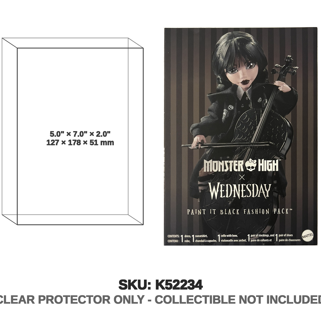 Mattel Monster High Wednesday Paint It Black Fashion Pack