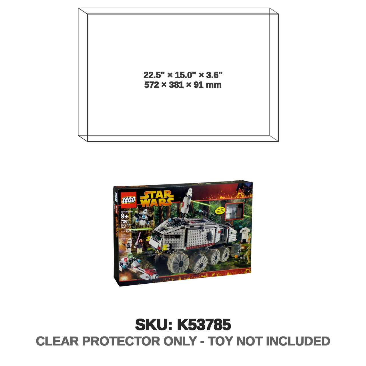 LEGO Star Wars Clone Turbo Tank 7261 Light Up Mace Windu Building Set