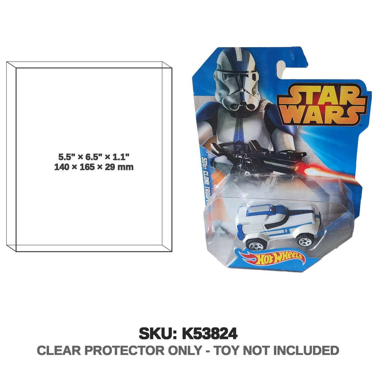 Mattel Hot Wheels Star Wars 501st Clone Trooper Die Cast Vehicle
