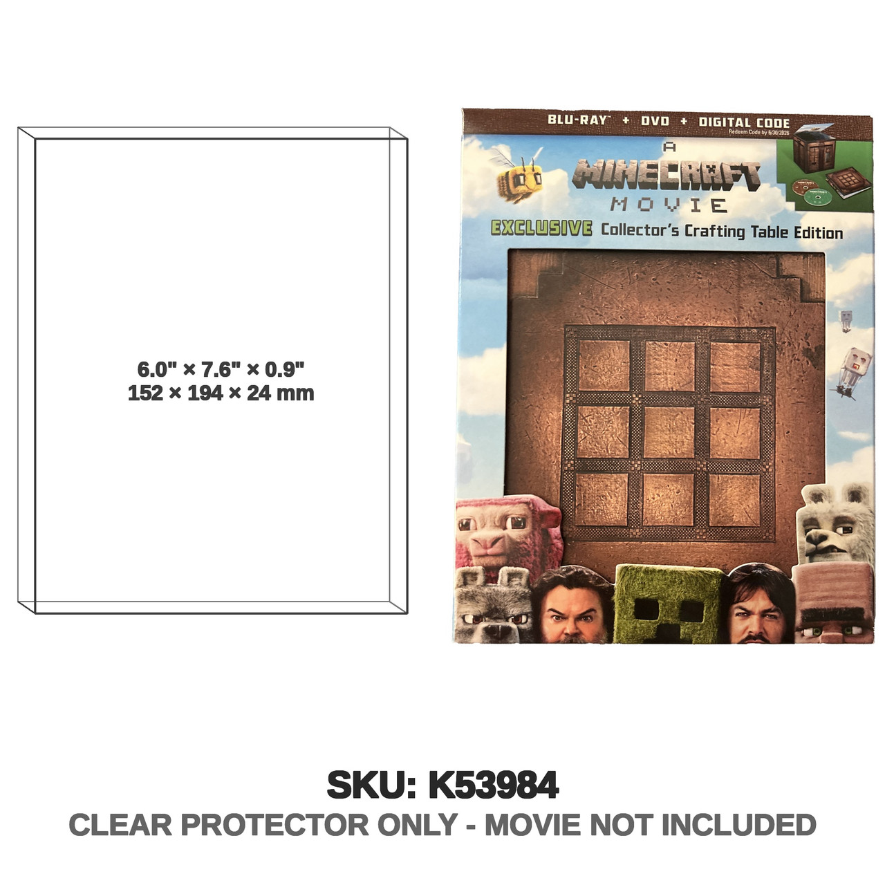 Warner Bros. Minecraft Blu-ray Walmart Exclusive Crafting Table Edition