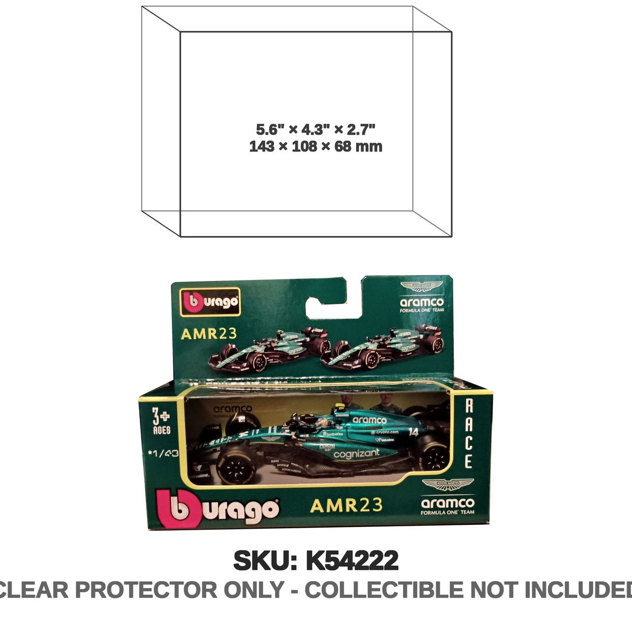 K54222 Formula 1 Aston Martin AMR23 Fernando Alonso 143 Scale Diecast Car 2023