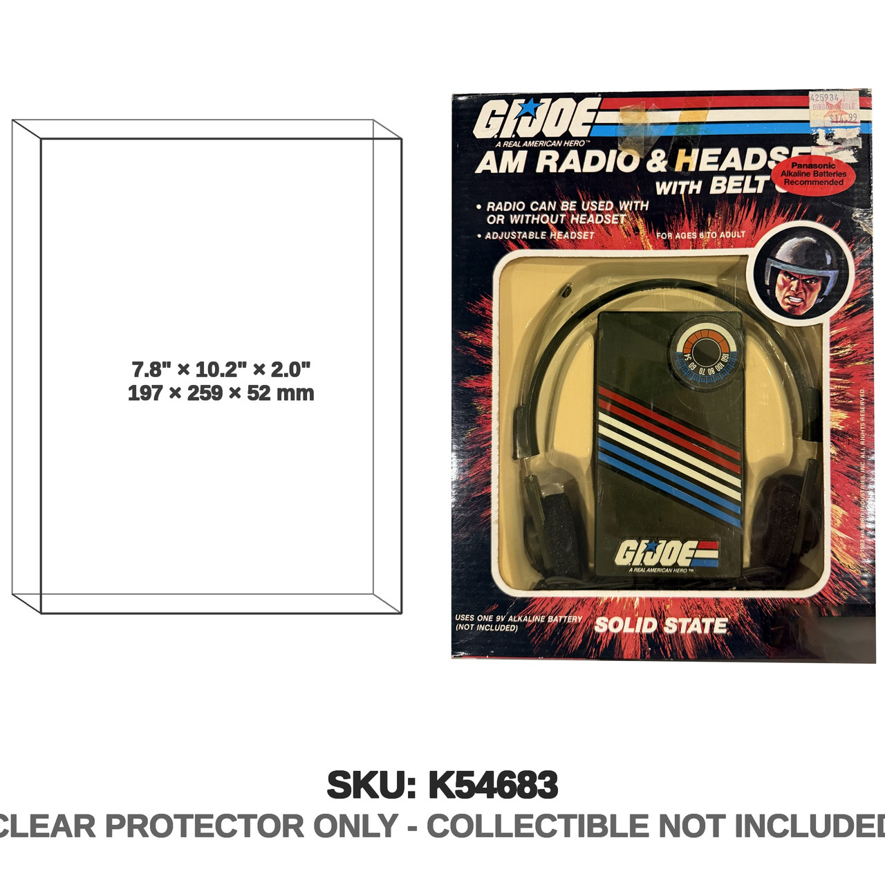 G.I. Joe AM Radio & Headset with Belt Clip