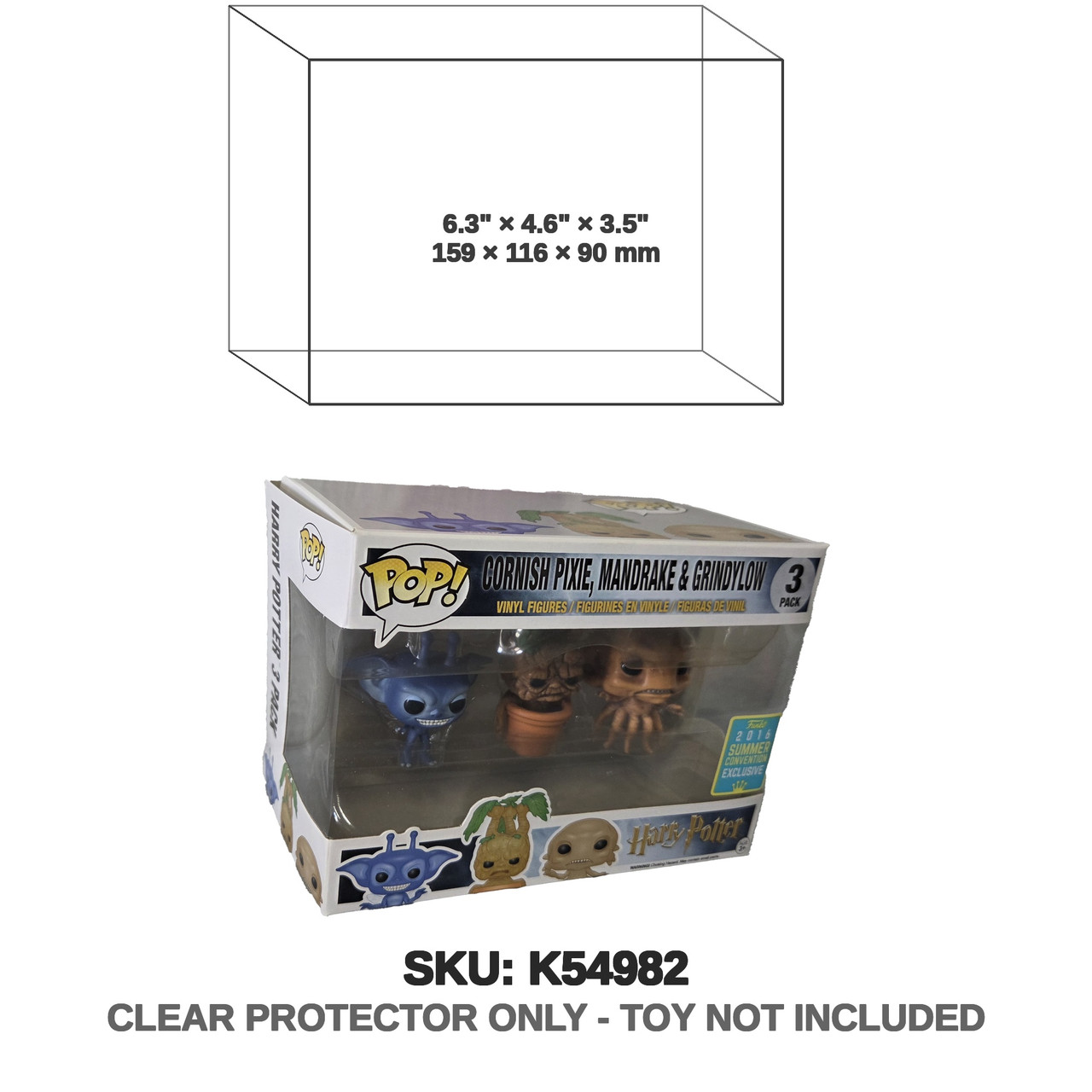 Funko POP 3 Pack Harry Potter Pixe Mandrake Grindylow