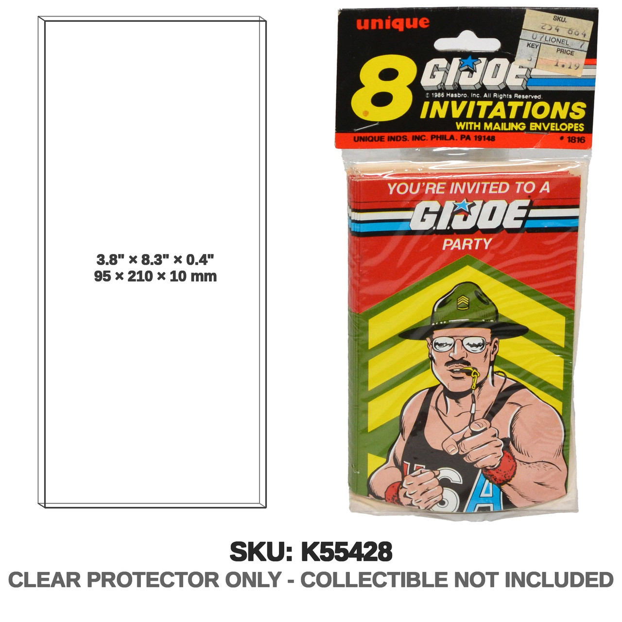 G I Joe Invitations with Mailing Envelopes by Unique