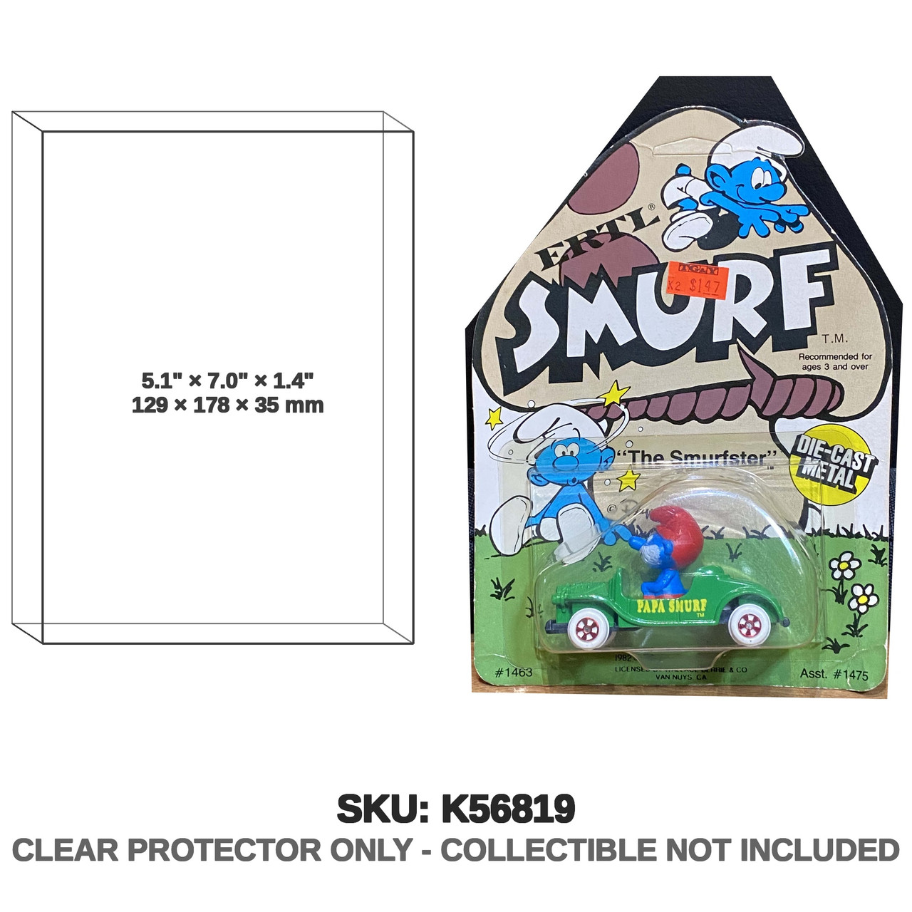 ERTL Smurfs The Smurfster Die-cast Metal Car