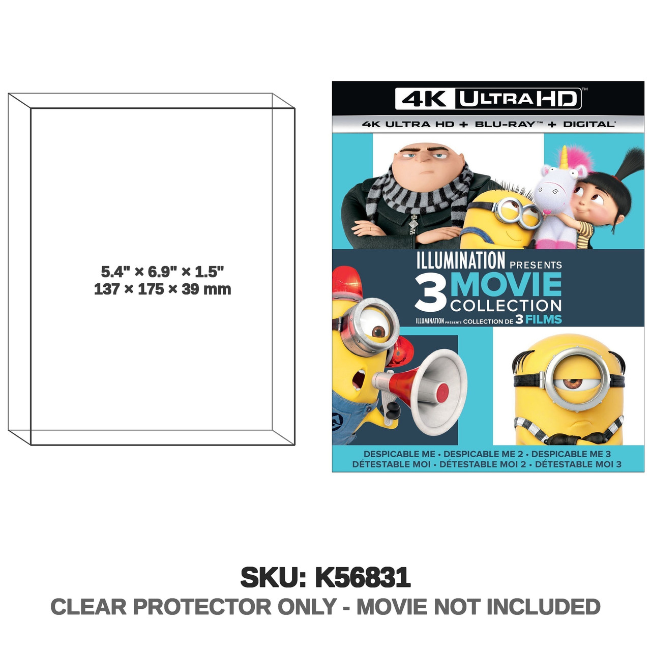Illumination Illumination Studios Blu-ray 3 Movie Collection Despicable Me Sing The Grinch