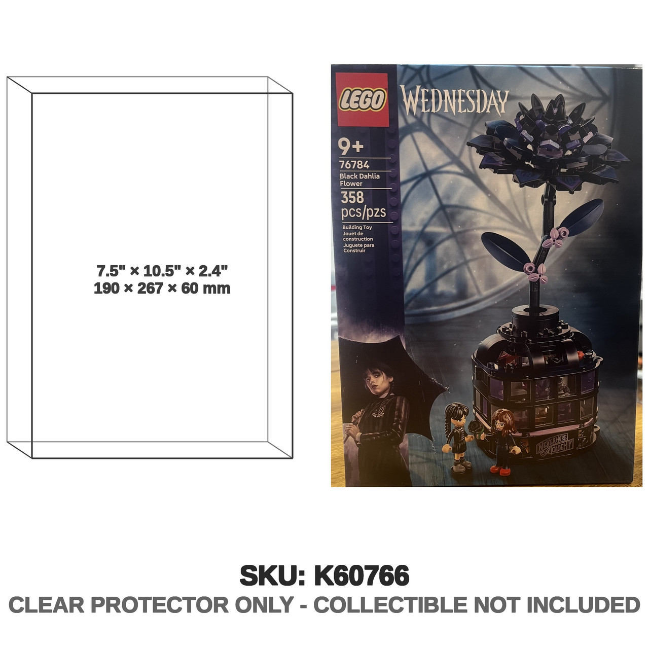 LEGO The Addams Family Wednesday Black Dahlia Flower