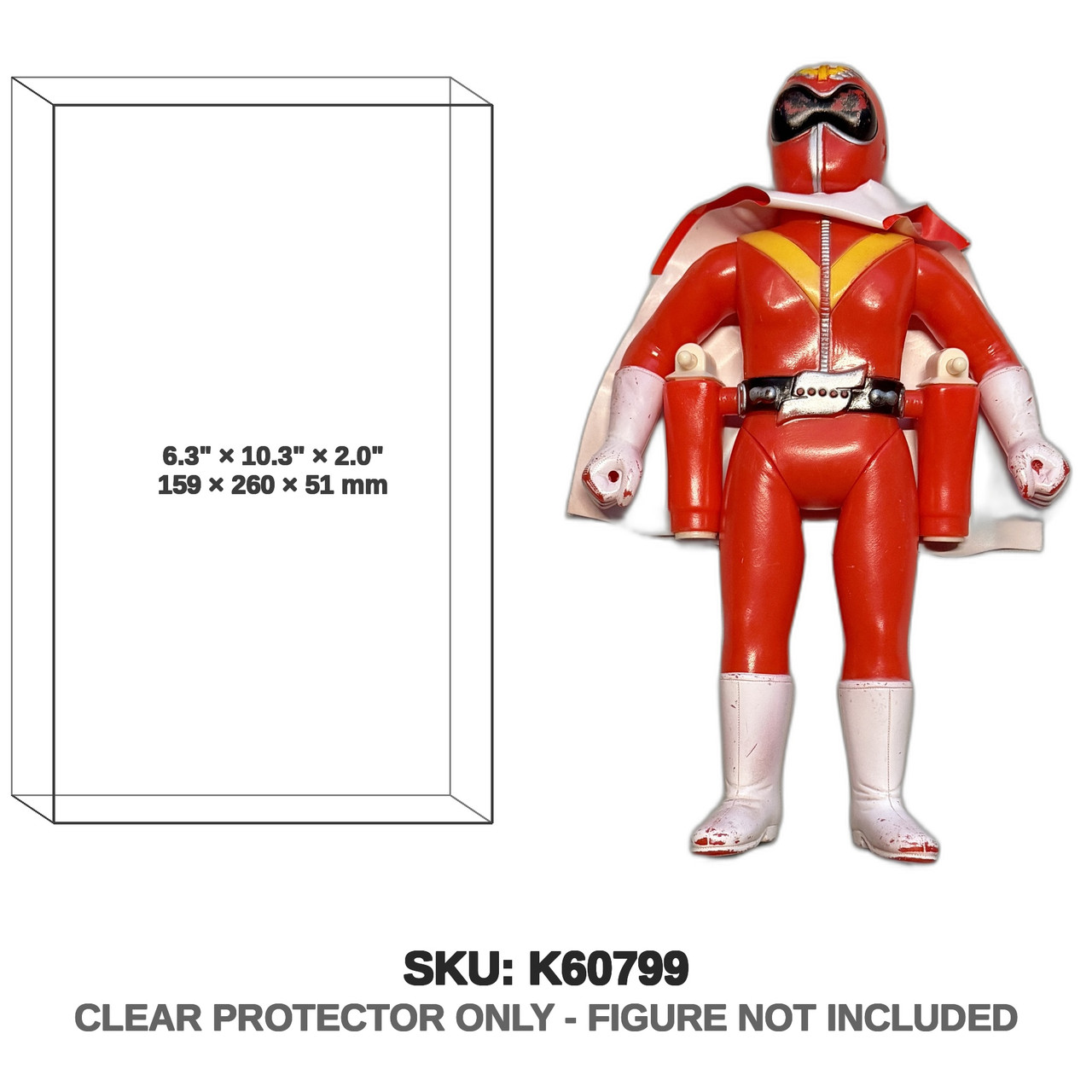 Bandai Himitsu Sentai Gorenger Vinyl Aka Ranger Large Action Figure 10 Inch