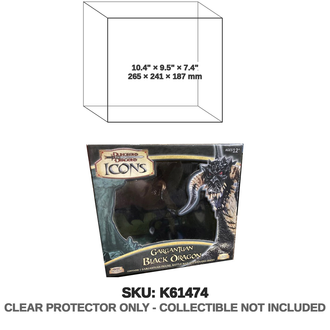 WizKids Dungeons & Dragons Icons of the Realms Gargantuan Black Dragon