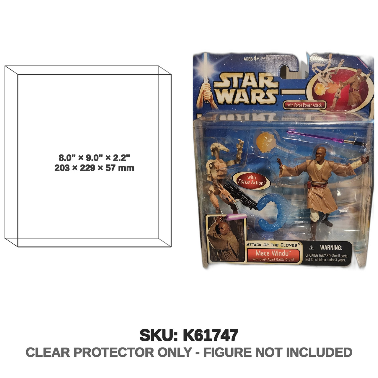 Hasbro Star Wars Saga Series Mace Windu With Blast-Apart Battle Droid