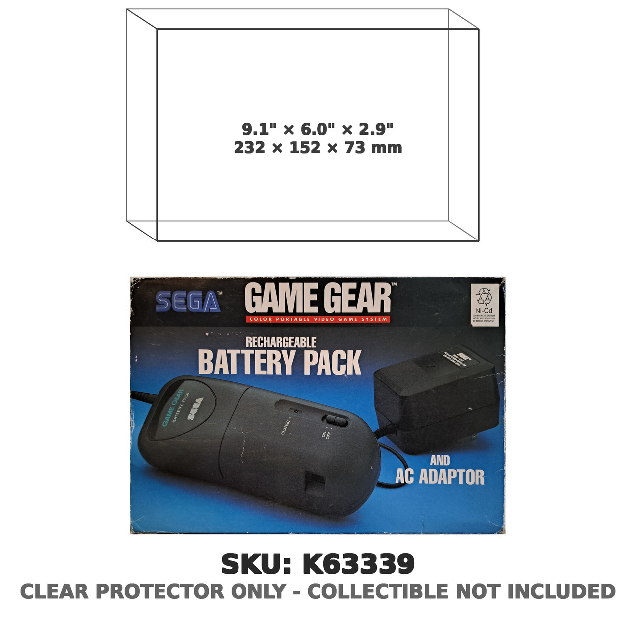 Sega Game Gear Rechargeable Battery Pack and AC Adapter