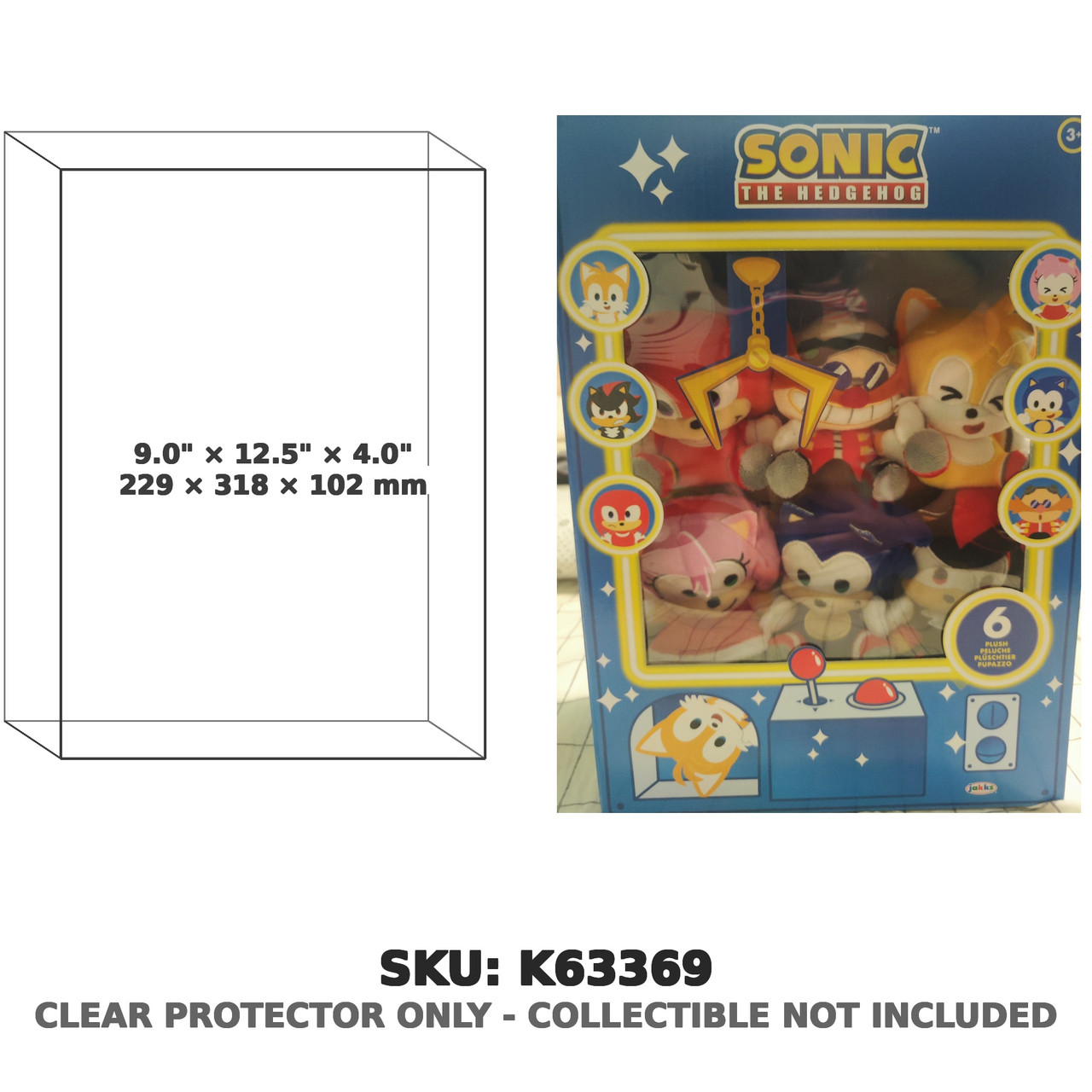 Sonic the Hedgehog Mini Plush Crane Game 3.5"