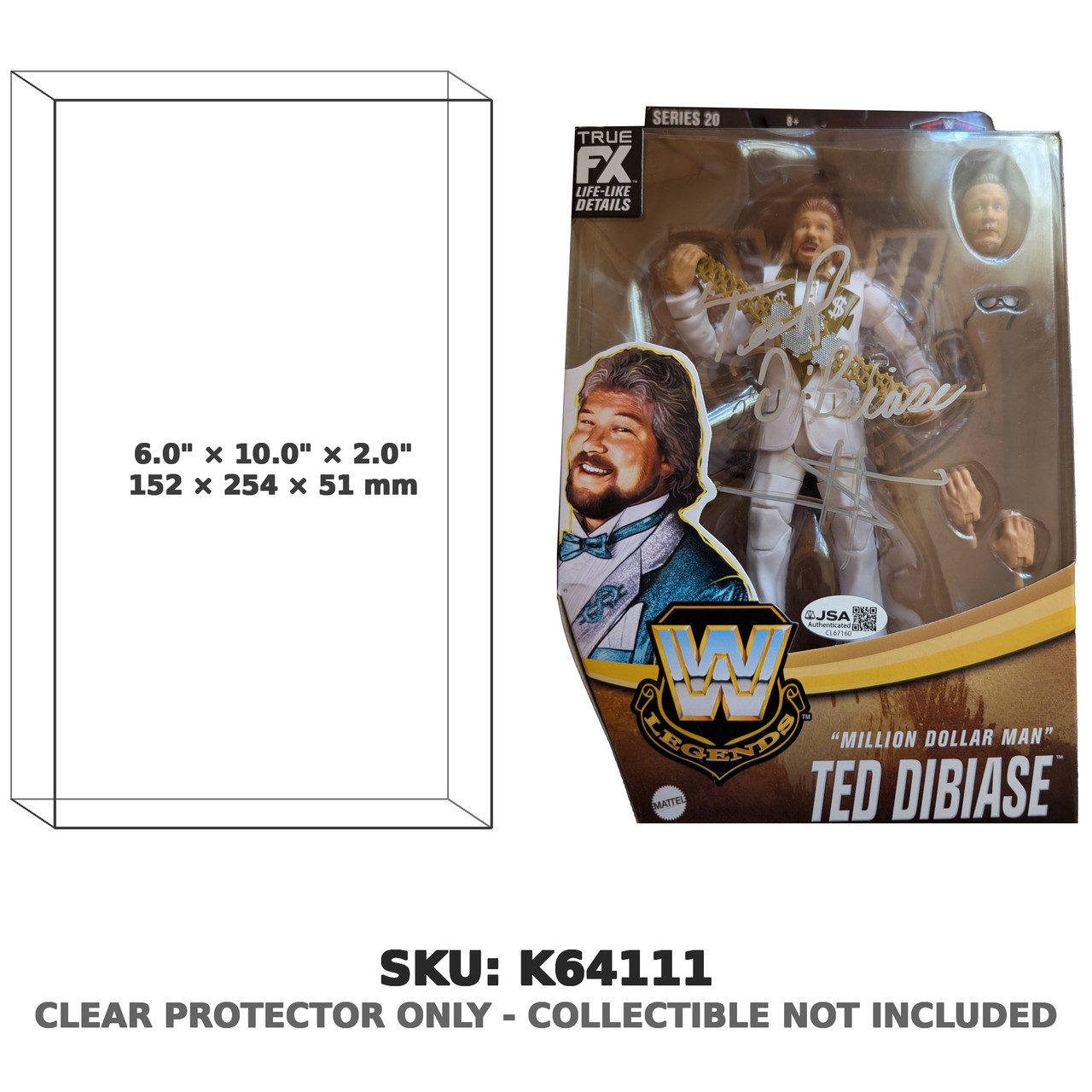 Ted DiBiase Million Dollar Man WWE Legends Series 20 Signed Figure