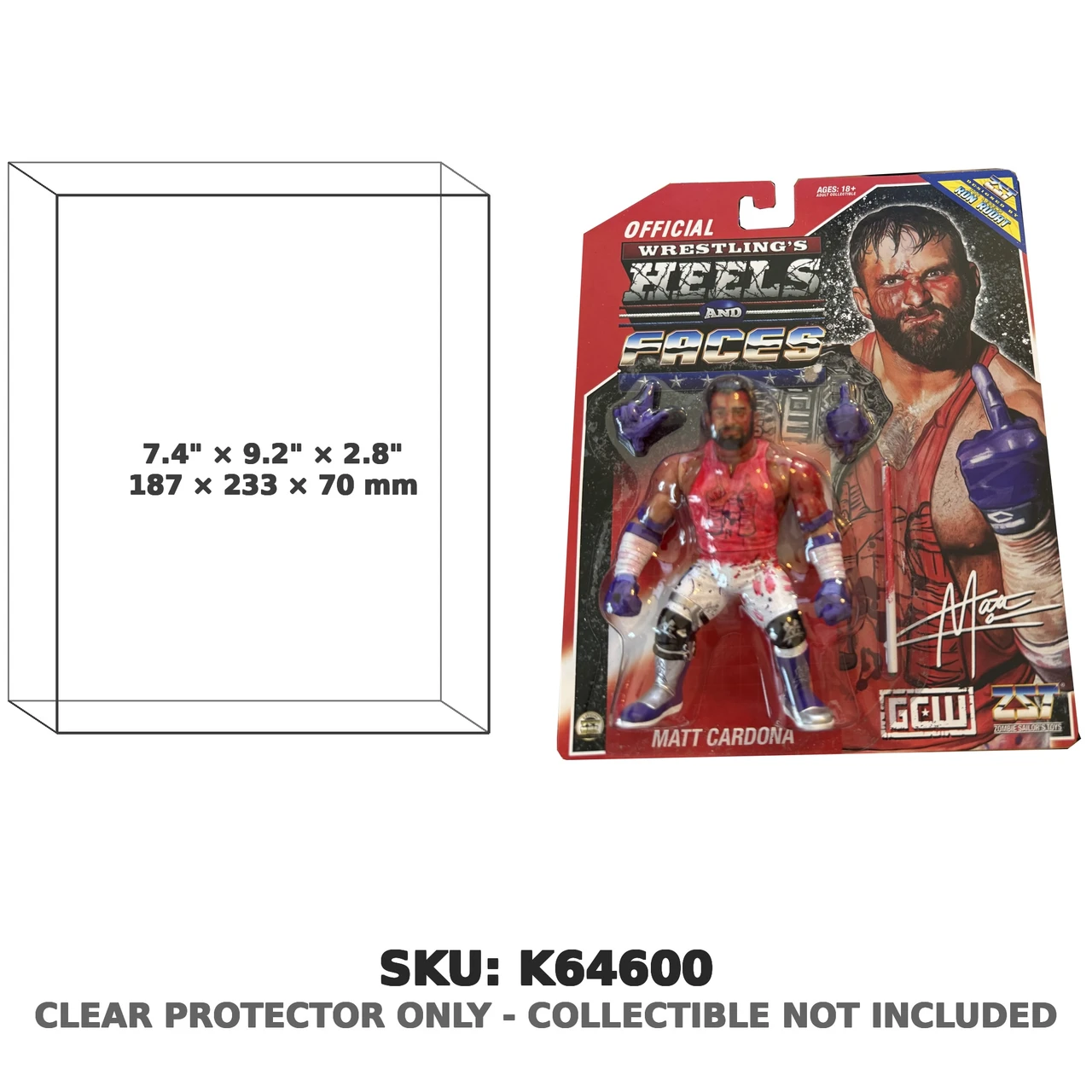 Matt Cardona GCW Heels and Faces Bloody Figure