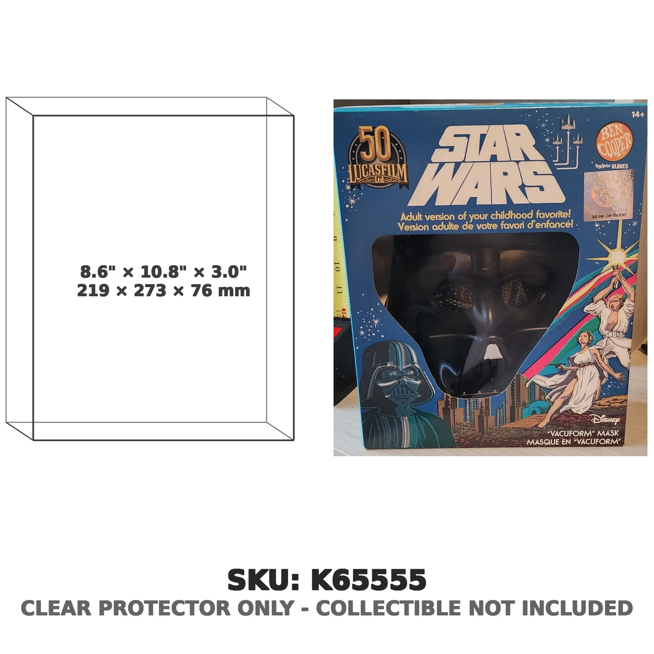 Darth Vader Star Wars Lucasfilm 50th Ben Cooper Vacuform Mask