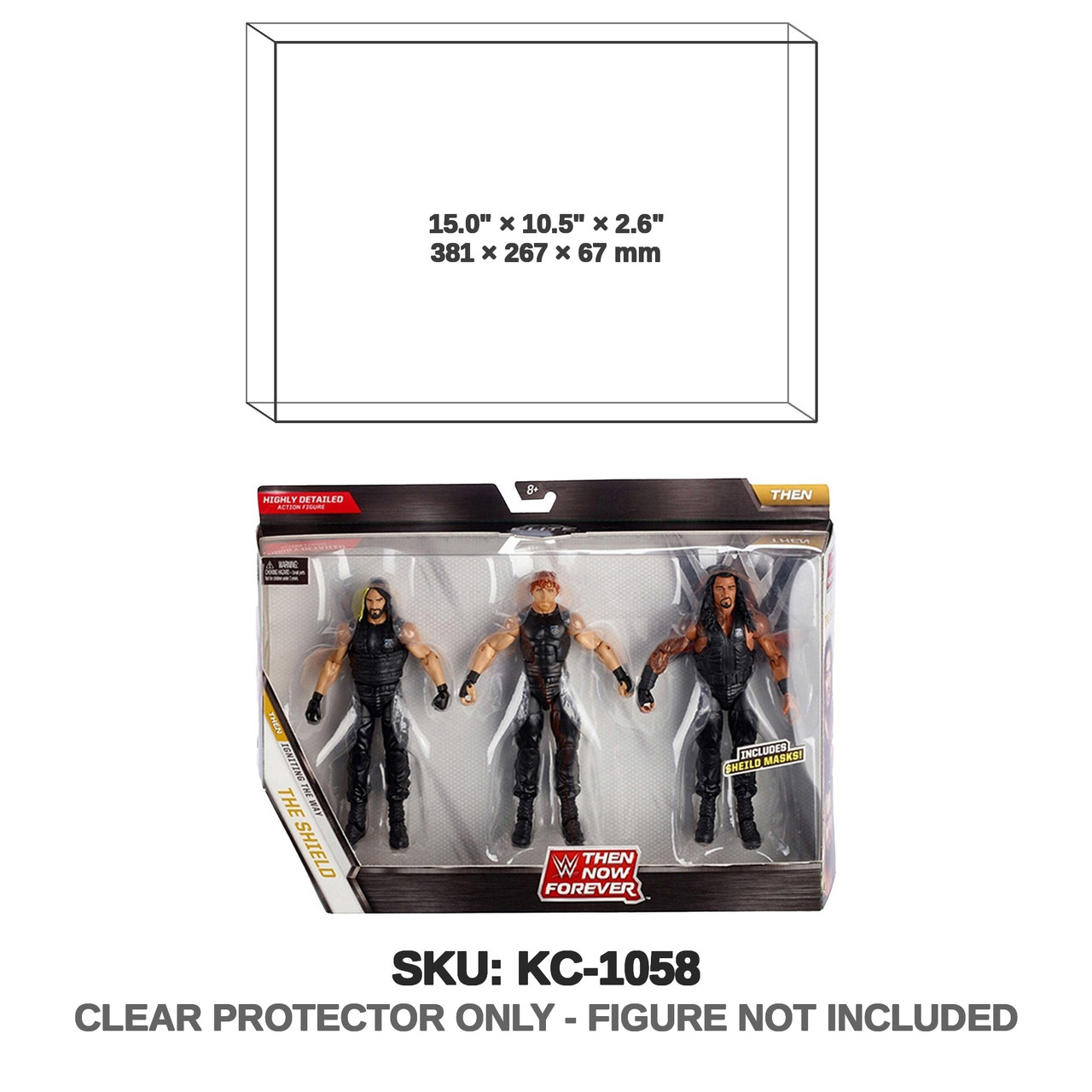 Mattel WWE Elite Collection Shield Figures Then Now Forever 3-pack