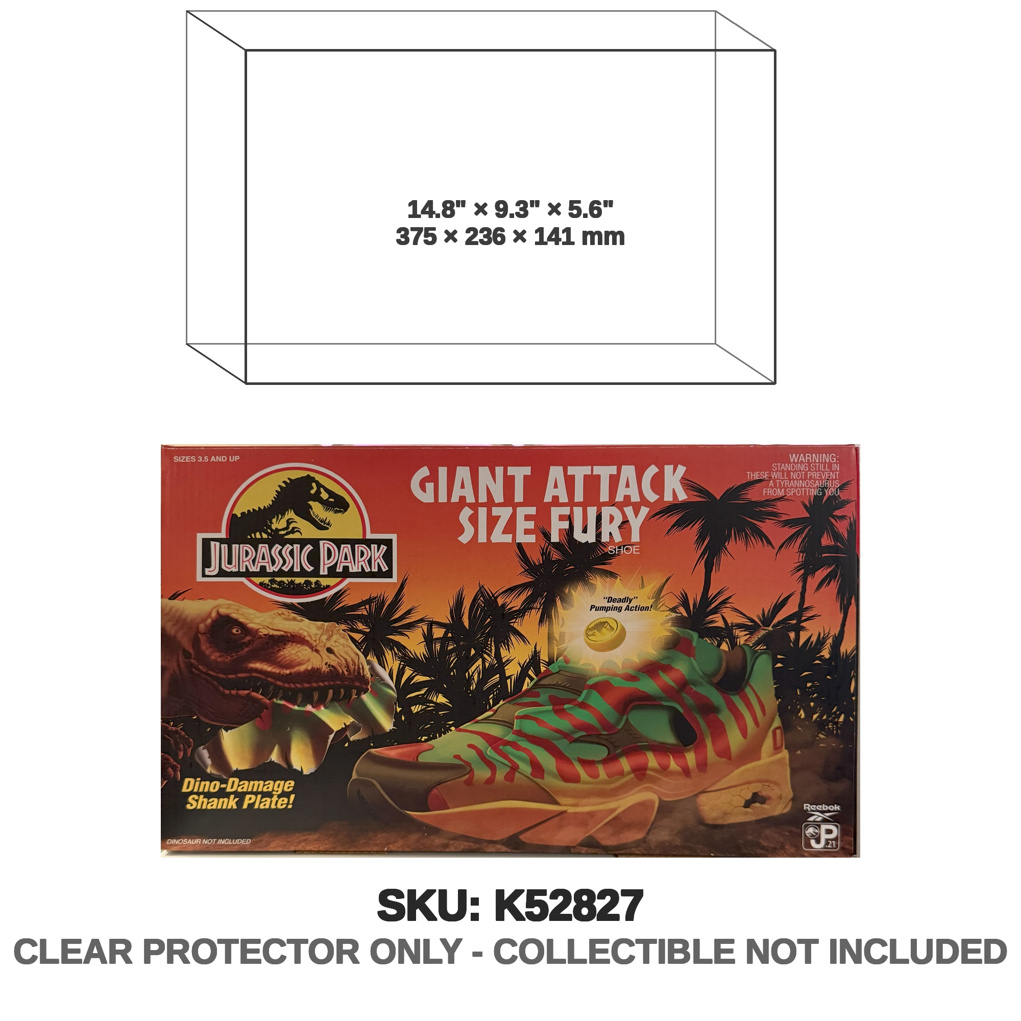 Protector For JP Jurassic Park Giant Attack Size Fury Shoe Reebok