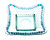 Square glass plate with  blue glass gems around edge