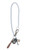 Silver dog chain necklace with brown tassel bead and pewter key