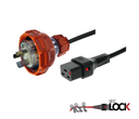 Custom Cable: Fitted 56P315 to Moulded C19-Lock, Black