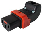10A C13 IEC-Lock angled (U/D) socket, Black (LSZH)