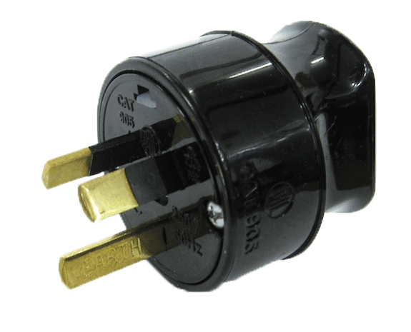 10A 3 pin back entry plug Black - PDL905