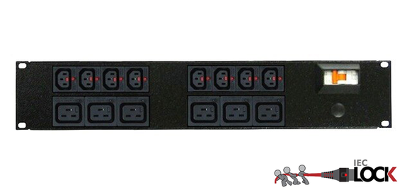 Power Strip 8+6 Outlets | IEC-Lock C13+C19 | 19in 2RU Horizontal