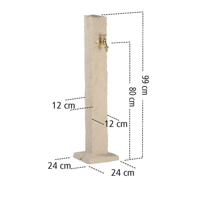 Watering Post - Garden Standpipe in Natural Stone Effect