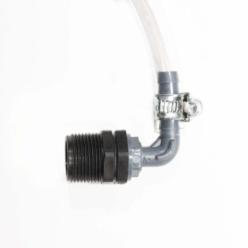 Lower end of the sight gauge (3/4" threaded connection)
