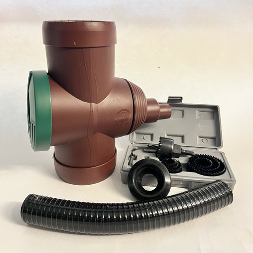Rainwater Diverter Kit with Push-Fit Tank Connector - Brown - Components