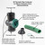 3P Filter Collector (Black) showing attached  50mm  x 30cm hose parts annotated