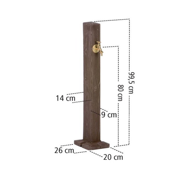 Watering Post - Garden Standpipe in Walnut Wood Effect