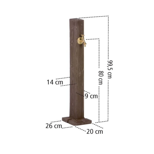 Watering Post - Garden Standpipe in Walnut Wood Effect