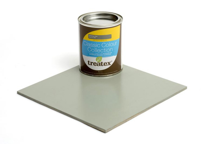 Treatex Classic Colour Battleship Grey Tin and Swatch