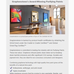 Graphenstone Air Purifying Paint used in Gallery - grey walls with art