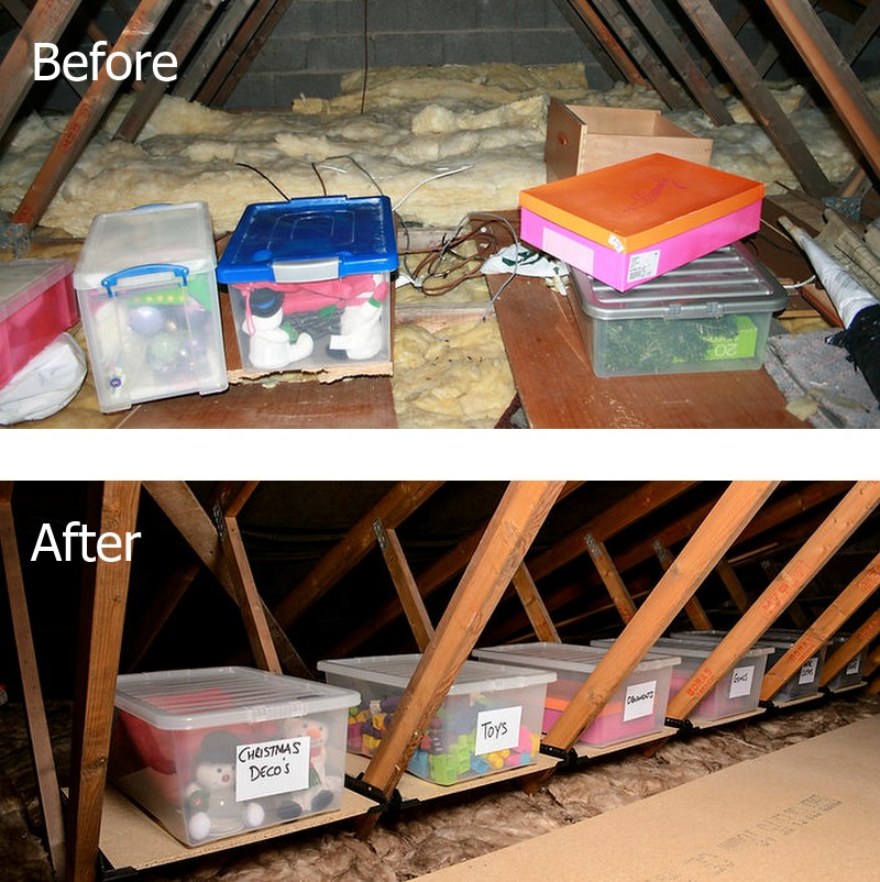 Loft Ledge easy Storage Shelves between Roof Trusses Celtic