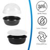 Black Plastic Disposable Portion Cups with Lids 5.5oz