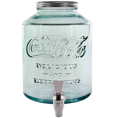 1.3 Gallon Cola Glass Beverage Dispenser - 100% Recycled Glass