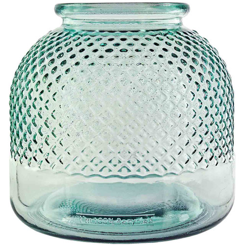 9 1/2" Diamond Recycled Glass Container