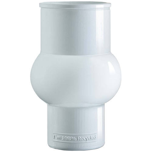 Modern Java Recycled Glass Vase White Glossy