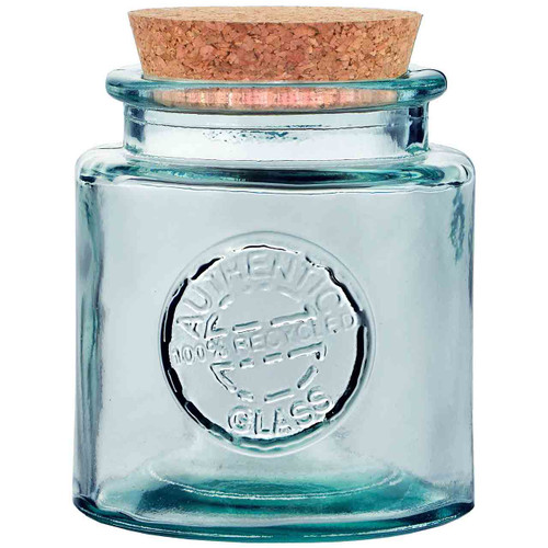 16oz Authentic Recycled Glass Jar with Cork